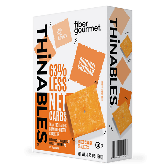 Fiber Gourmet Thinables | High-Fiber, Low-Carb Cheese Crackers
